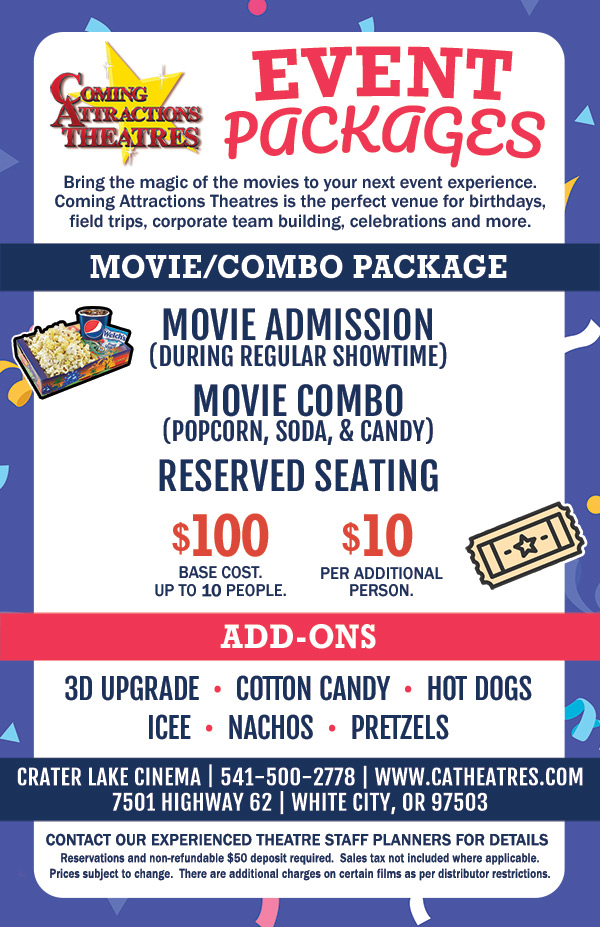 Crater Lake Cinema Event Packages